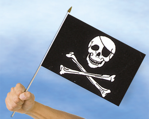 Bild von Stockflaggen Pirat  (45 x 30 cm)-Fahne Stockflaggen Pirat  (45 x 30 cm)-Flagge im Fahnenshop bestellen