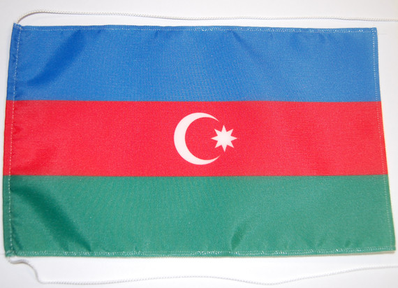 Bild von Tisch-Flagge Azerbaijan-Fahne Tisch-Flagge Azerbaijan-Flagge im Fahnenshop bestellen