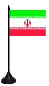 Bild von Tisch-Flagge Iran 15x10cm  mit Kunststoffständer-Fahne Tisch-Flagge Iran 15x10cm  mit Kunststoffständer-Flagge im Fahnenshop bestellen