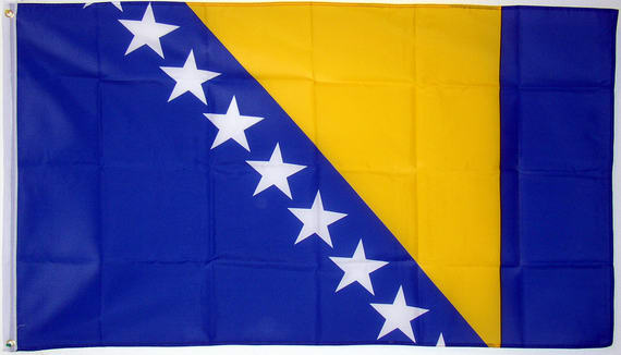 Winkende flagge von bosnien und herzegowina. winkende flagge von