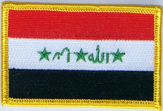Bild von Aufnäher Flagge Irak  (1991-2004)-Fahne Aufnäher Flagge Irak  (1991-2004)-Flagge im Fahnenshop bestellen