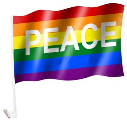 Bild von Autoflagge Peace-Fahne Autoflagge Peace-Flagge im Fahnenshop bestellen