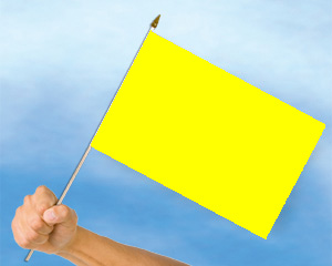 Bild von Stockflaggen Gelb  (40 x 30 cm)-Fahne Stockflaggen Gelb  (40 x 30 cm)-Flagge im Fahnenshop bestellen