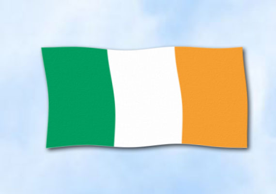 Bild von Flagge Irland  im Querformat (Glanzpolyester)-Fahne Flagge Irland  im Querformat (Glanzpolyester)-Flagge im Fahnenshop bestellen