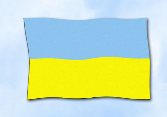 Bild von Flagge Ukraine  im Querformat (Glanzpolyester)-Fahne Flagge Ukraine  im Querformat (Glanzpolyester)-Flagge im Fahnenshop bestellen
