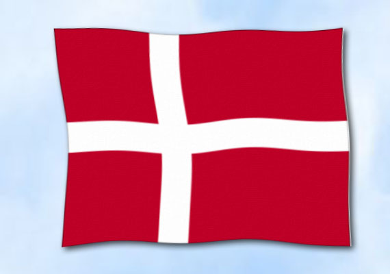 Bild von Flagge Dänemark  im Querformat (Glanzpolyester)-Fahne Flagge Dänemark  im Querformat (Glanzpolyester)-Flagge im Fahnenshop bestellen