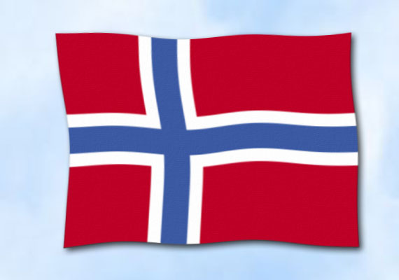Bild von Flagge Norwegen  im Querformat (Glanzpolyester)-Fahne Flagge Norwegen  im Querformat (Glanzpolyester)-Flagge im Fahnenshop bestellen