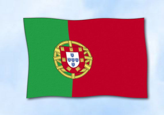 Bild von Flagge Portugal  im Querformat (Glanzpolyester)-Fahne Flagge Portugal  im Querformat (Glanzpolyester)-Flagge im Fahnenshop bestellen