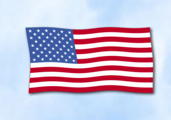 Bild von Flagge USA  im Querformat (Glanzpolyester)-Fahne Flagge USA  im Querformat (Glanzpolyester)-Flagge im Fahnenshop bestellen