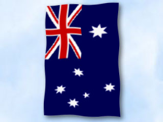 Bild von Flagge Australien  im Hochformat (Glanzpolyester)-Fahne Flagge Australien  im Hochformat (Glanzpolyester)-Flagge im Fahnenshop bestellen