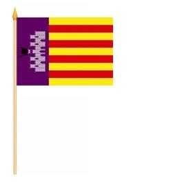 Bild von Stockflagge Mallorca  (45 x 30 cm)-Fahne Stockflagge Mallorca  (45 x 30 cm)-Flagge im Fahnenshop bestellen