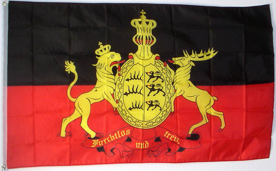 Bild von Fahne Königreich Württemberg "Furchtlos und Treu." (90 x 60 cm)-Fahne Fahne Königreich Württemberg "Furchtlos und Treu." (90 x 60 cm)-Flagge im Fahnenshop bestellen
