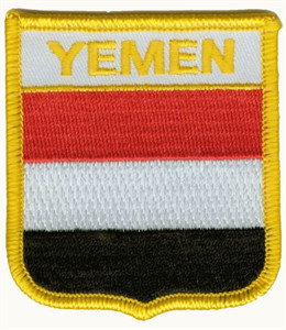 Bild von Aufnäher Flagge Jemen  in Wappenform (6,2 x 7,3 cm)-Fahne Aufnäher Flagge Jemen  in Wappenform (6,2 x 7,3 cm)-Flagge im Fahnenshop bestellen