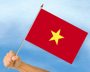 Bild von Stockflaggen Vietnam  (45 x 30 cm)-Fahne Stockflaggen Vietnam  (45 x 30 cm)-Flagge im Fahnenshop bestellen