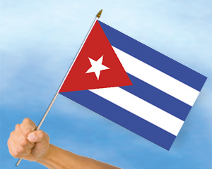 Bild von Stockflaggen Kuba  (45 x 30 cm)-Fahne Stockflaggen Kuba  (45 x 30 cm)-Flagge im Fahnenshop bestellen
