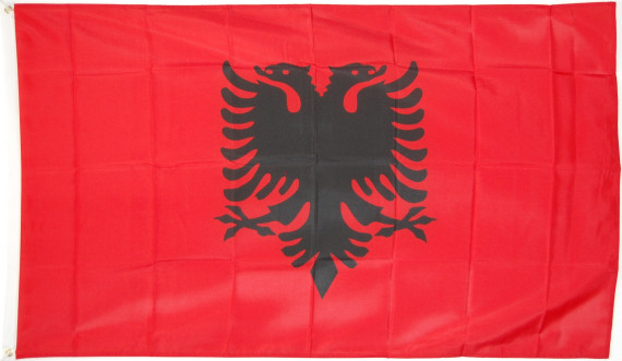 Bild von Flagge Albanien Basic-Qualität-Fahne Albanien Basic-Qualität-Flagge im Fahnenshop bestellen