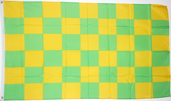 Bild von Karo-Fahne grün-gelb-Fahne Karo-Fahne grün-gelb-Flagge im Fahnenshop bestellen