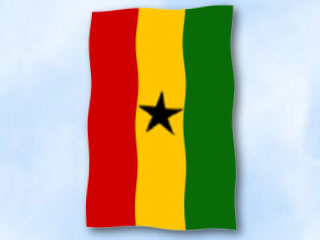 Bild von Flagge Ghana  im Hochformat (Glanzpolyester)-Fahne Flagge Ghana  im Hochformat (Glanzpolyester)-Flagge im Fahnenshop bestellen