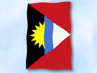 Bild von Flagge Antigua und Barbuda  im Hochformat (Glanzpolyester)-Fahne Flagge Antigua und Barbuda  im Hochformat (Glanzpolyester)-Flagge im Fahnenshop bestellen