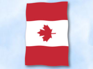 Bild von Flagge Kanada  im Hochformat (Glanzpolyester)-Fahne Flagge Kanada  im Hochformat (Glanzpolyester)-Flagge im Fahnenshop bestellen