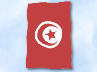 Bild von Flagge Tunesien  im Hochformat (Glanzpolyester)-Fahne Flagge Tunesien  im Hochformat (Glanzpolyester)-Flagge im Fahnenshop bestellen