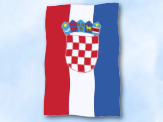 Bild von Flagge Kroatien  im Hochformat (Glanzpolyester)-Fahne Flagge Kroatien  im Hochformat (Glanzpolyester)-Flagge im Fahnenshop bestellen
