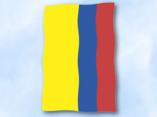 Bild von Flagge Kolumbien  im Hochformat (Glanzpolyester)-Fahne Flagge Kolumbien  im Hochformat (Glanzpolyester)-Flagge im Fahnenshop bestellen