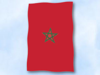 Bild von Flagge Marokko  im Hochformat (Glanzpolyester)-Fahne Flagge Marokko  im Hochformat (Glanzpolyester)-Flagge im Fahnenshop bestellen