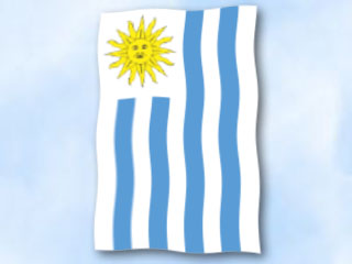 Bild von Flagge Uruguay  im Hochformat (Glanzpolyester)-Fahne Flagge Uruguay  im Hochformat (Glanzpolyester)-Flagge im Fahnenshop bestellen