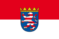 Bild von Flagge Hessen mit Wappen  im Querformat (Glanzpolyester)-Fahne Flagge Hessen mit Wappen  im Querformat (Glanzpolyester)-Flagge im Fahnenshop bestellen