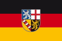 Bild von Flagge Saarland  im Querformat (Glanzpolyester)-Fahne Flagge Saarland  im Querformat (Glanzpolyester)-Flagge im Fahnenshop bestellen