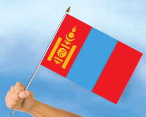 Bild von Stockflaggen Mongolei  (45 x 30 cm)-Fahne Stockflaggen Mongolei  (45 x 30 cm)-Flagge im Fahnenshop bestellen