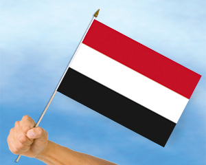 Bild von Stockflaggen Jemen  (45 x 30 cm)-Fahne Stockflaggen Jemen  (45 x 30 cm)-Flagge im Fahnenshop bestellen