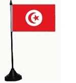 Bild von Tisch-Flagge Tunesien 15x10cm  mit Kunststoffständer-Fahne Tisch-Flagge Tunesien 15x10cm  mit Kunststoffständer-Flagge im Fahnenshop bestellen