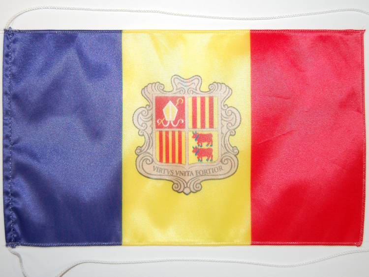 Bild von Tisch-Flagge Andorra-Fahne Tisch-Flagge Andorra-Flagge im Fahnenshop bestellen