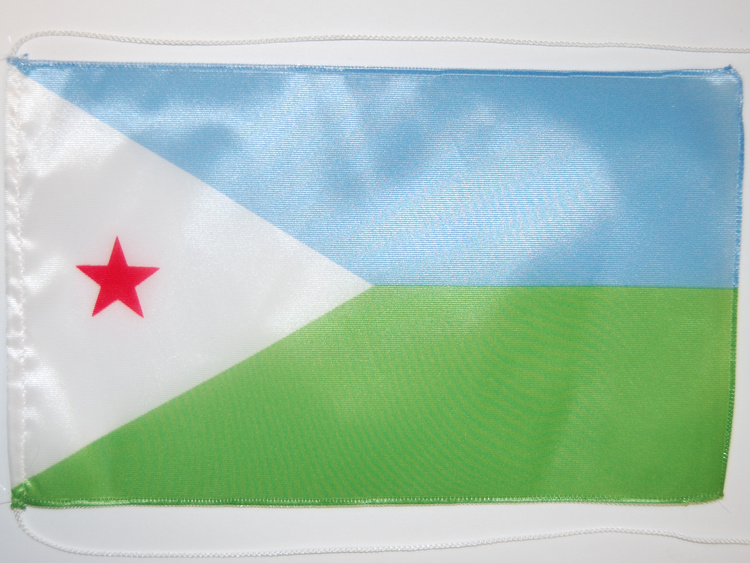 Bild von Tisch-Flagge Dschibuti-Fahne Tisch-Flagge Dschibuti-Flagge im Fahnenshop bestellen