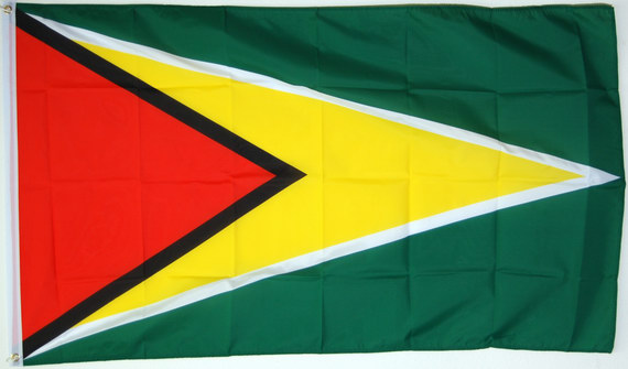 Bild von Tisch-Flagge Guyana-Fahne Tisch-Flagge Guyana-Flagge im Fahnenshop bestellen