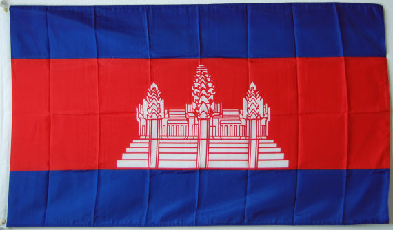 Bild von Tisch-Flagge Kambodscha-Fahne Tisch-Flagge Kambodscha-Flagge im Fahnenshop bestellen