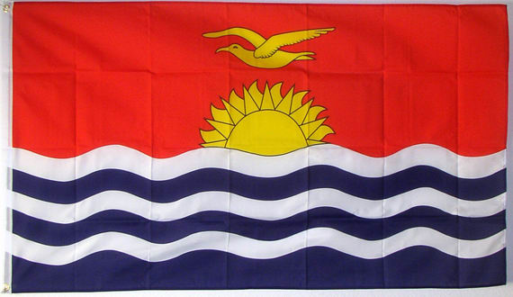 Bild von Tisch-Flagge Kiribati-Fahne Tisch-Flagge Kiribati-Flagge im Fahnenshop bestellen
