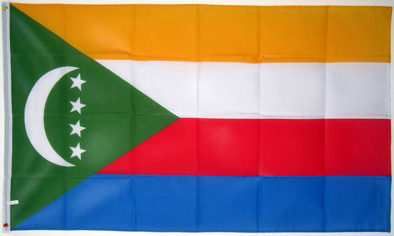 Bild von Tisch-Flagge Komoren-Fahne Tisch-Flagge Komoren-Flagge im Fahnenshop bestellen