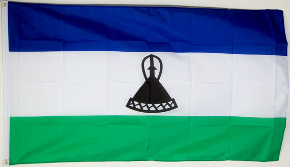 Bild von Tisch-Flagge Lesotho-Fahne Tisch-Flagge Lesotho-Flagge im Fahnenshop bestellen