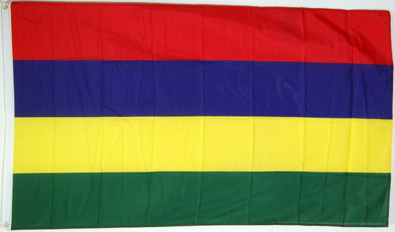 Bild von Tisch-Flagge Mauritius-Fahne Tisch-Flagge Mauritius-Flagge im Fahnenshop bestellen