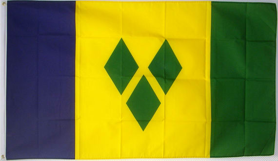 Bild von Tisch-Flagge St. Vincent und die Grenadinen-Fahne Tisch-Flagge St. Vincent und die Grenadinen-Flagge im Fahnenshop bestellen