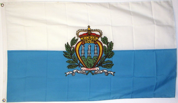 Bild von Tisch-Flagge San Marino-Fahne Tisch-Flagge San Marino-Flagge im Fahnenshop bestellen