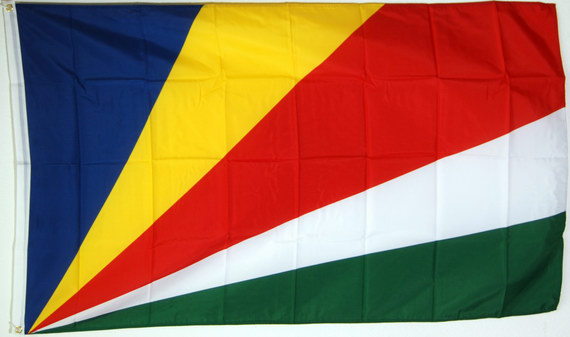 Bild von Tisch-Flagge Seychellen-Fahne Tisch-Flagge Seychellen-Flagge im Fahnenshop bestellen