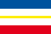 Bild von Flagge Mecklenburg-Vorpommern  im Querformat (Glanzpolyester)-Fahne Flagge Mecklenburg-Vorpommern  im Querformat (Glanzpolyester)-Flagge im Fahnenshop bestellen