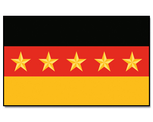 Bild von Fanflagge Deutschland mit 5 Sternen-Fahne Fanflagge Deutschland mit 5 Sternen-Flagge im Fahnenshop bestellen