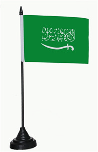 Bild von Tisch-Flagge Saudi-Arabien 15x10cm  mit Kunststoffständer-Fahne Tisch-Flagge Saudi-Arabien 15x10cm  mit Kunststoffständer-Flagge im Fahnenshop bestellen