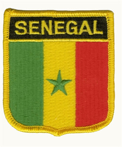 Bild von Aufnäher Flagge Senegal  in Wappenform (6,2 x 7,3 cm)-Fahne Aufnäher Flagge Senegal  in Wappenform (6,2 x 7,3 cm)-Flagge im Fahnenshop bestellen