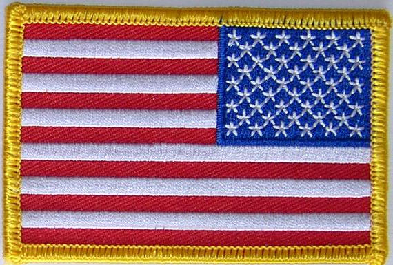 AUFNÄHER PATCH AUFBÜGLER FAHNE FLAGGE USA VEREINIGTE STAATEN von AMERIKA links 